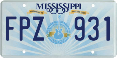 MS license plate FPZ931