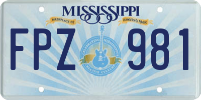 MS license plate FPZ981