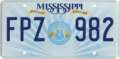 MS license plate FPZ982