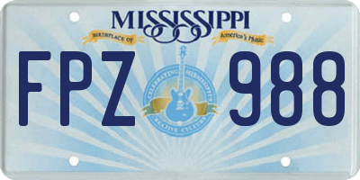 MS license plate FPZ988