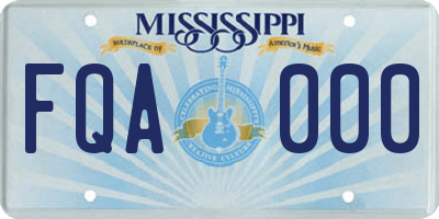 MS license plate FQA000