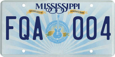 MS license plate FQA004