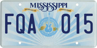 MS license plate FQA015