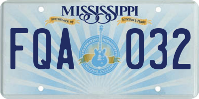 MS license plate FQA032