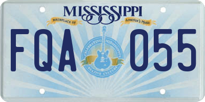 MS license plate FQA055