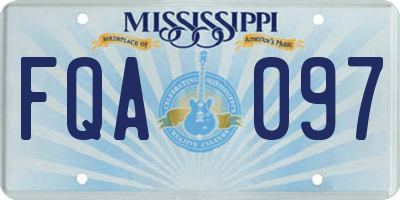 MS license plate FQA097