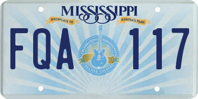 MS license plate FQA117