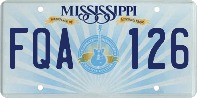 MS license plate FQA126