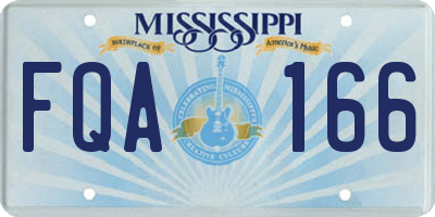 MS license plate FQA166
