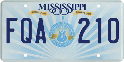 MS license plate FQA210