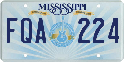MS license plate FQA224