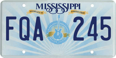 MS license plate FQA245