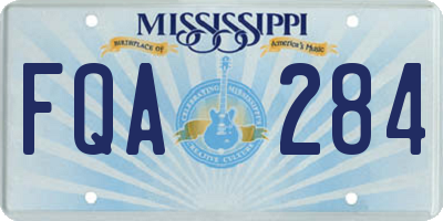 MS license plate FQA284