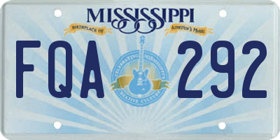 MS license plate FQA292