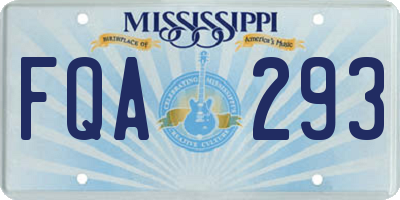 MS license plate FQA293