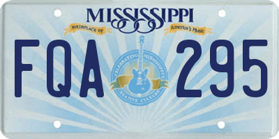 MS license plate FQA295
