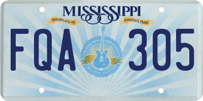 MS license plate FQA305