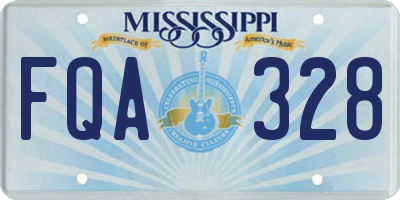 MS license plate FQA328