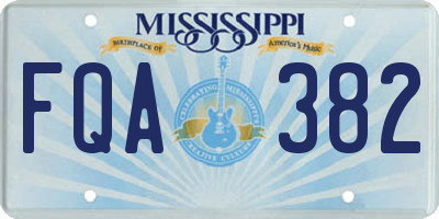 MS license plate FQA382