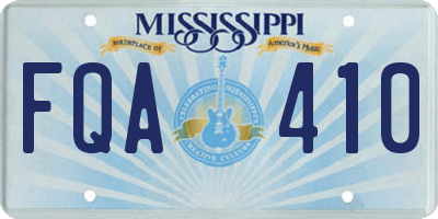 MS license plate FQA410