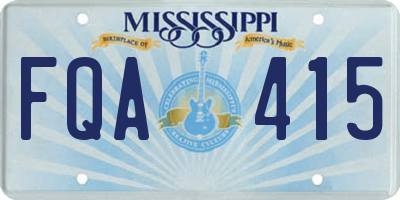 MS license plate FQA415