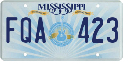 MS license plate FQA423