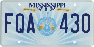 MS license plate FQA430