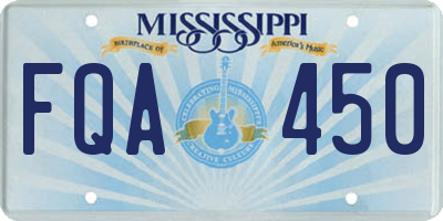 MS license plate FQA450