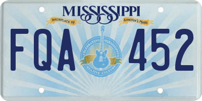 MS license plate FQA452