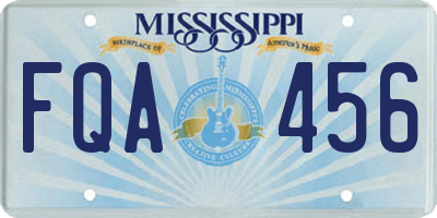MS license plate FQA456