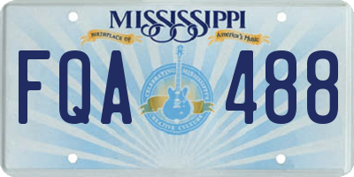 MS license plate FQA488