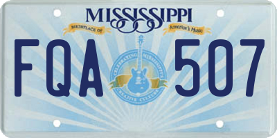 MS license plate FQA507