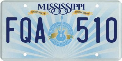 MS license plate FQA510