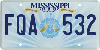 MS license plate FQA532
