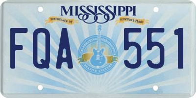 MS license plate FQA551