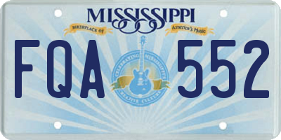 MS license plate FQA552