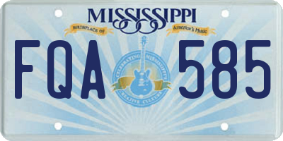 MS license plate FQA585