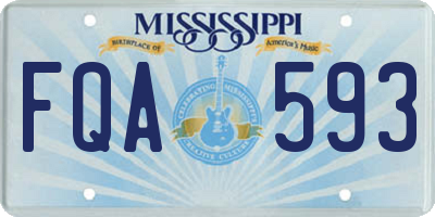 MS license plate FQA593