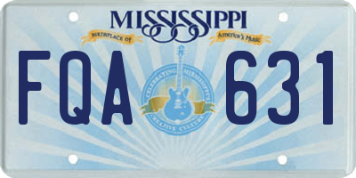 MS license plate FQA631