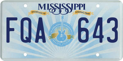 MS license plate FQA643