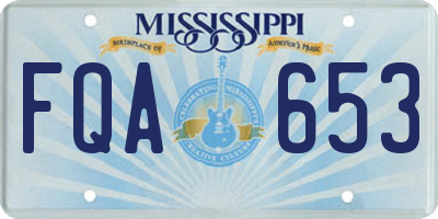 MS license plate FQA653