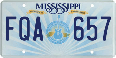 MS license plate FQA657