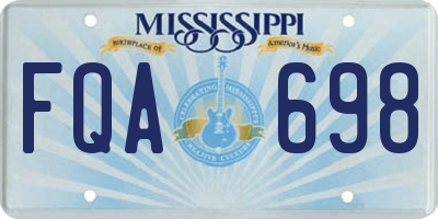 MS license plate FQA698