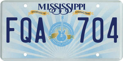 MS license plate FQA704