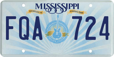 MS license plate FQA724