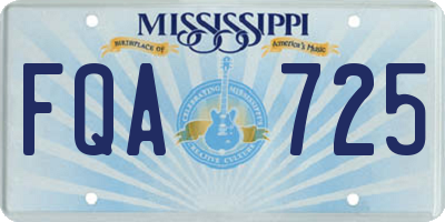 MS license plate FQA725