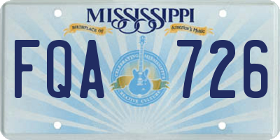 MS license plate FQA726