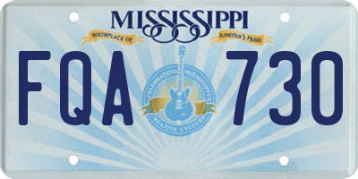 MS license plate FQA730