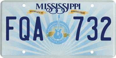 MS license plate FQA732