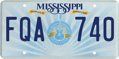 MS license plate FQA740